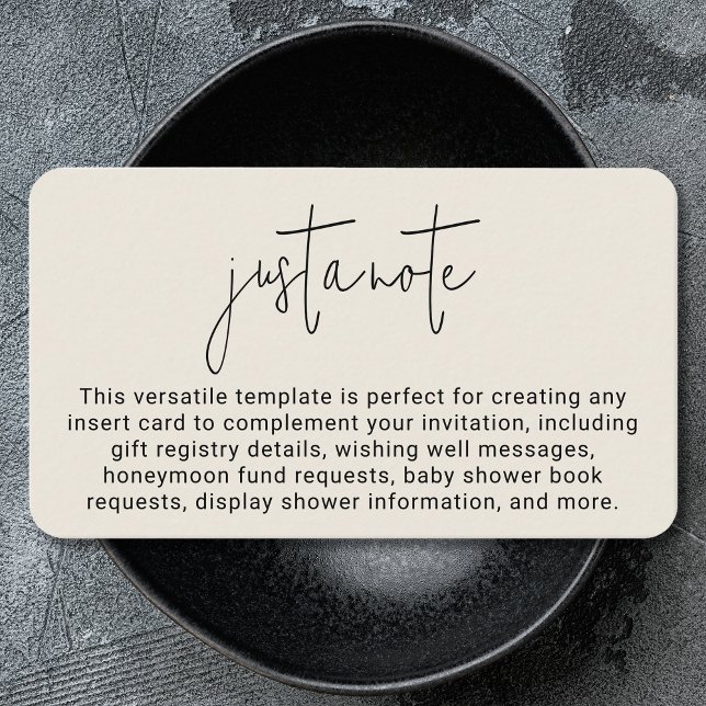 Minimalistisk Modern Stilren Enkel Bara En Notis Tilläggskort (Skapare uppladdad)