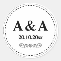 Minimalistisk, Modern, Stitch Border Monogram Anpa