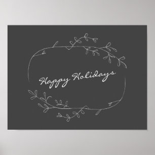 Minimalistisk modern svart Helgdag vit typografi Poster