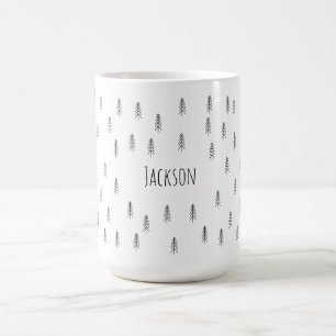 Minimalistisk Modern Svart och Vit – Anpassad Kaff Kaffemugg