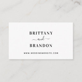 Minimalistisk Modern Svart-vit Bröllopswebbplats Tilläggskort