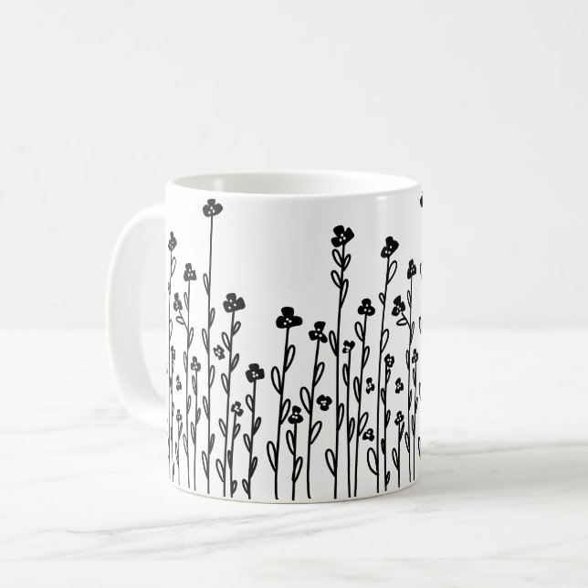 Minimalistisk, modern svartvit dockningsstation bl kaffemugg (Framsida vänster)