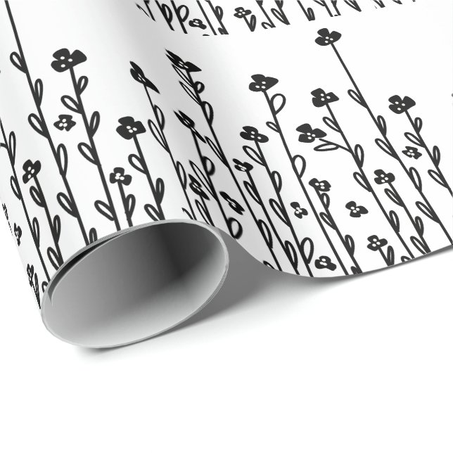 Minimalistisk, modern svartvit dockningsstation bl presentpapper (Rullad Hörn)