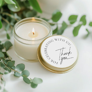 Minimalistisk Modern Tack-bröllopsförmån Runt Klistermärke