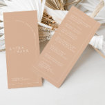 Minimalistisk modern Tan Boho Arch Bröllop Menu Meny<br><div class="desc">Designad att samordna med för "Arches Minimalist" bröllopsinbjudan. Om du vill ändra information klickar du på Information. Om du vill flytta texten eller ändra storlek, teckensnitt eller färg klickar du på Redigera med Design Verktyg. Visa samlingslänken på den här sidan om du vill se alla matchande objekt i den här...</div>