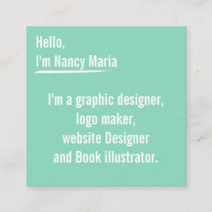 Minimalistisk modern Teal Grafisk design Fyrkantigt Visitkort