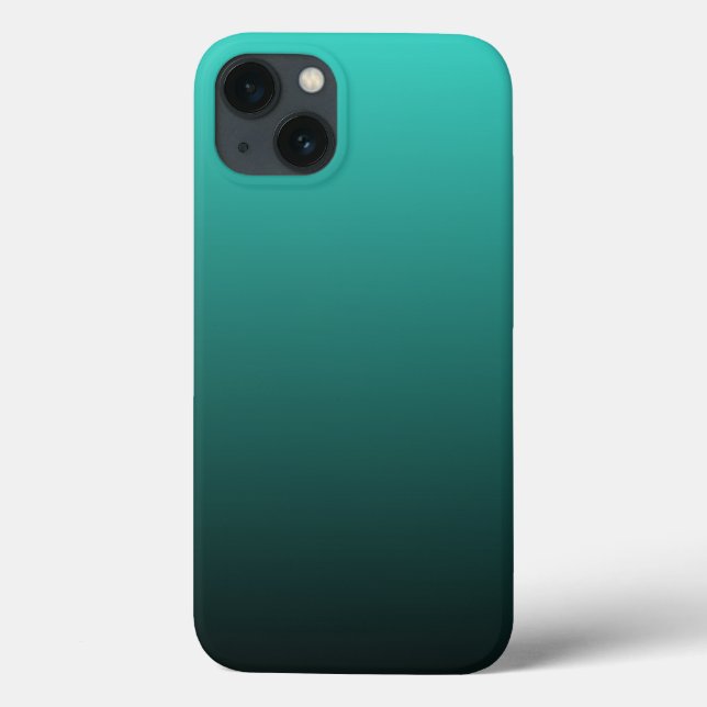 Minimalistisk Modern Turkos Svart Ombre (Baksida)
