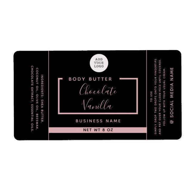 Minimalistisk modern typografi av svart logotyp fraktsedel (Framsidan)