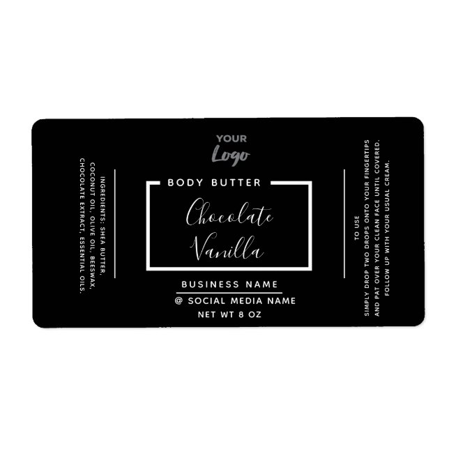 Minimalistisk modern typografi av svart logotyp fraktsedel (Framsidan)