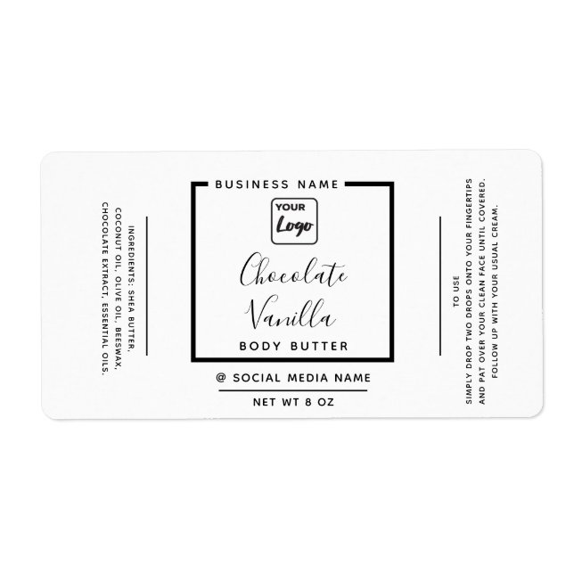Minimalistisk modern typografi av vit logotyp l fraktsedel (Framsidan)