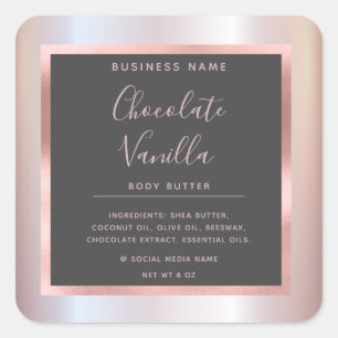 Minimalistisk modern typografi folie roséguld ram fyrkantigt klistermärke