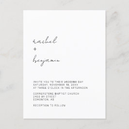 Minimalistisk modern typografi för Bröllop-skript Vykort