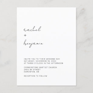 Minimalistisk modern typografi för Bröllop-skript Vykort