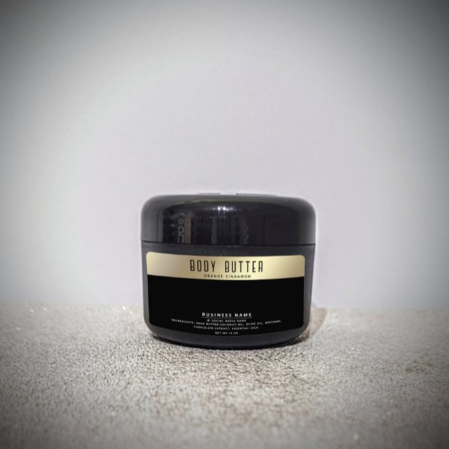 Minimalistisk, modern typografi guld svart etikett fraktsedel (Skapare uppladdad)