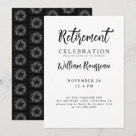 Minimalistisk modern typografi Pension Party Inbjudningar