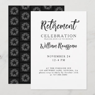 Minimalistisk modern typografi Pension Party Inbjudningar