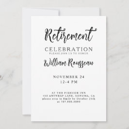 Minimalistisk modern typografi Pension Party Inv Inbjudningar