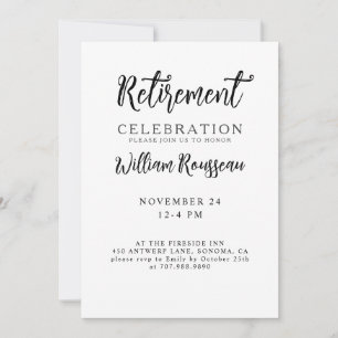 Minimalistisk modern typografi Pension Party Inv Inbjudningar