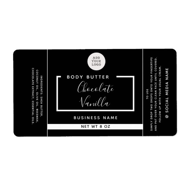 Minimalistisk modern typografi, svart logotyp l fraktsedel (Framsidan)