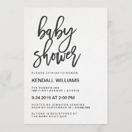 Minimalistisk modern typografi Unisex Baby Shower Inbjudningar