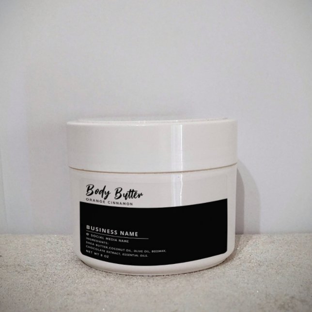 Minimalistisk modern typografi, vit svart etikett fraktsedel (Skapare uppladdad)