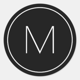 Minimalistisk modern typsnitt enkel bokstav monogr runt klistermärke
