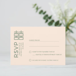 Minimalistisk modern vietnamesisk bröllops-RSVP-po
