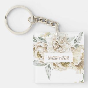 Minimalistisk Modern White Peonie Blommigt Waterco