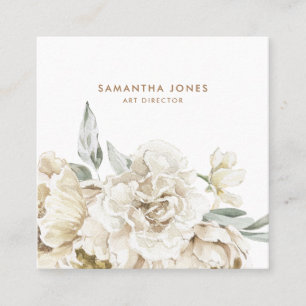 Minimalistisk Modern White Peonie Blommigt Waterco