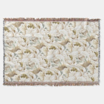 Minimalistisk Modern White Peonie Blommigt Waterco