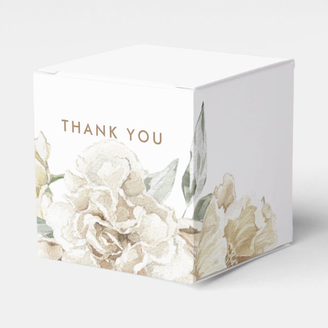 Minimalistisk Modern White Peonie Blommigt Waterco Presentaskar (Framsidan Sidan)