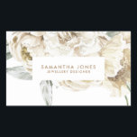 Minimalistisk Modern White Peonie Blommigt Waterco Rektangulärt Klistermärke<br><div class="desc">Anpassa med namn den här minimalistiska,  moderna och elegant blommigten för vattenfärg</div>