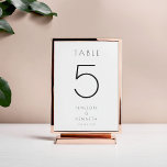 Minimalistisk Modern White Simple Bröllop-Anpassni Bordsnummer<br><div class="desc">Bordsnumret för den moderna vita,  enkla Anpassningsbarna Bröllop</div>