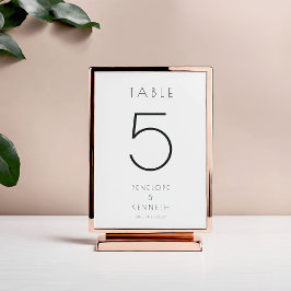 Minimalistisk Modern White Simple Bröllop-Anpassni Bordsnummer