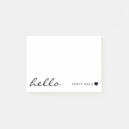 Minimalistisk Modernt Vitt Hjärtformad Design Post-it Block