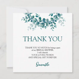 Minimalistisk Möhippa av eukalyptus greenery Tack Kort