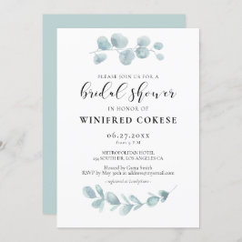 Minimalistisk Möhippa av vattenfärgsgrön Inbjudningar