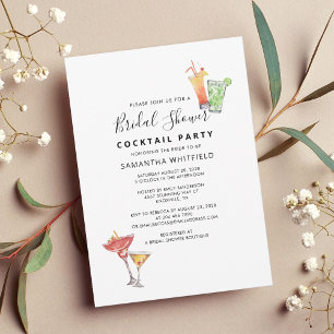 Minimalistisk Möhippa Cocktail Party Inbjudningar