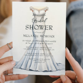 Minimalistisk Möhippa för Bride Dress Inbjudningar