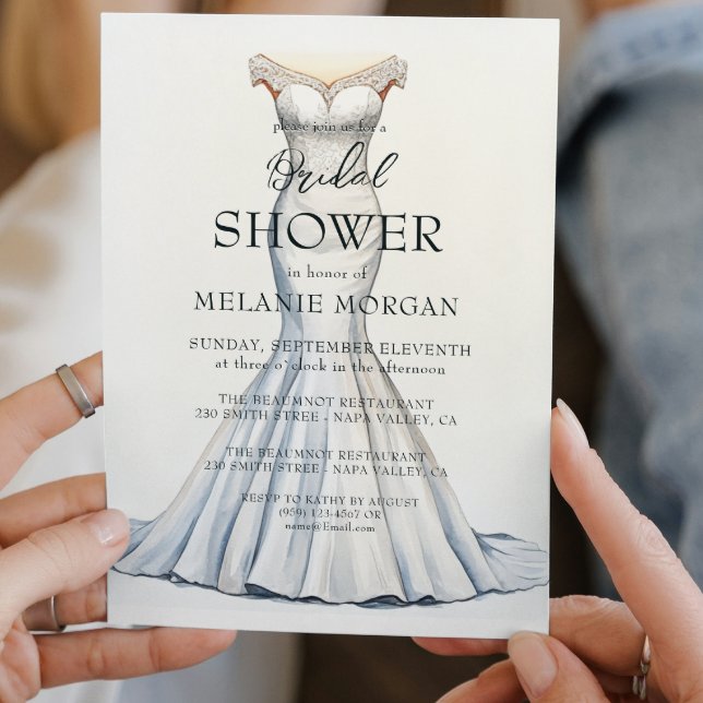Minimalistisk Möhippa för Bride Dress Inbjudningar (Skapare uppladdad)