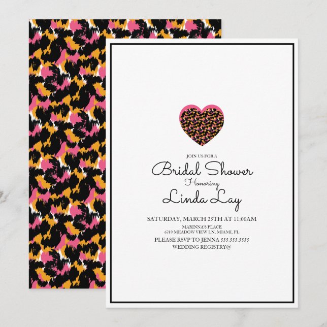 Minimalistisk Möhippa för djurkatt Cheetah Safari Inbjudningar (Fram/baksida)