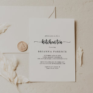 Minimalistisk Möhippa för Kalligraphy Kitchen Tea Inbjudningar