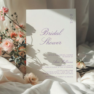 Minimalistisk Möhippa för Lilac Lila Calligraphy Inbjudningar