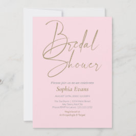 Minimalistisk Möhippa för mjuk Rosa i Guld Silver Inbjudningar