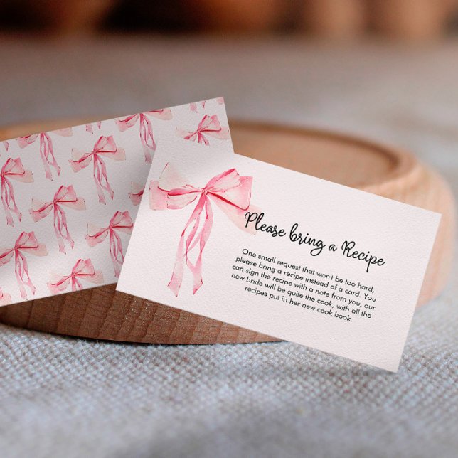 Minimalistisk Möhippa för Rosa Bow Recipe Tilläggskort (Skapare uppladdad)