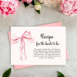 Minimalistisk Möhippa för Rosa Bow Recipe Tilläggskort