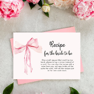Minimalistisk Möhippa för Rosa Bow Recipe Tilläggskort