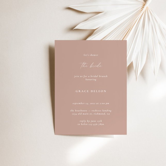 Minimalistisk Möhippa för  Rosa Inbjudningar (Minimalist Blush Pink Bridal Shower Invitation)