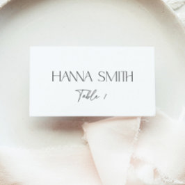 Minimalistisk Möhippa för svart och vitt skript Placeringskort