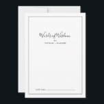 Minimalistisk Möhippa Ord of Wisdom Rådkort<br><div class="desc">Denna minimalistiska möhippa ord av visdomskort är perfekt för en enkel möhippa och kan användas för alla evenemang. Den moderna romantiska designen har klassisk svart- och vit typografi parad med en rografi av rustik men elegant med vintage handskrivet stil. Anpassade i alla färg. Behålla designen enkel och elegant, som den...</div>